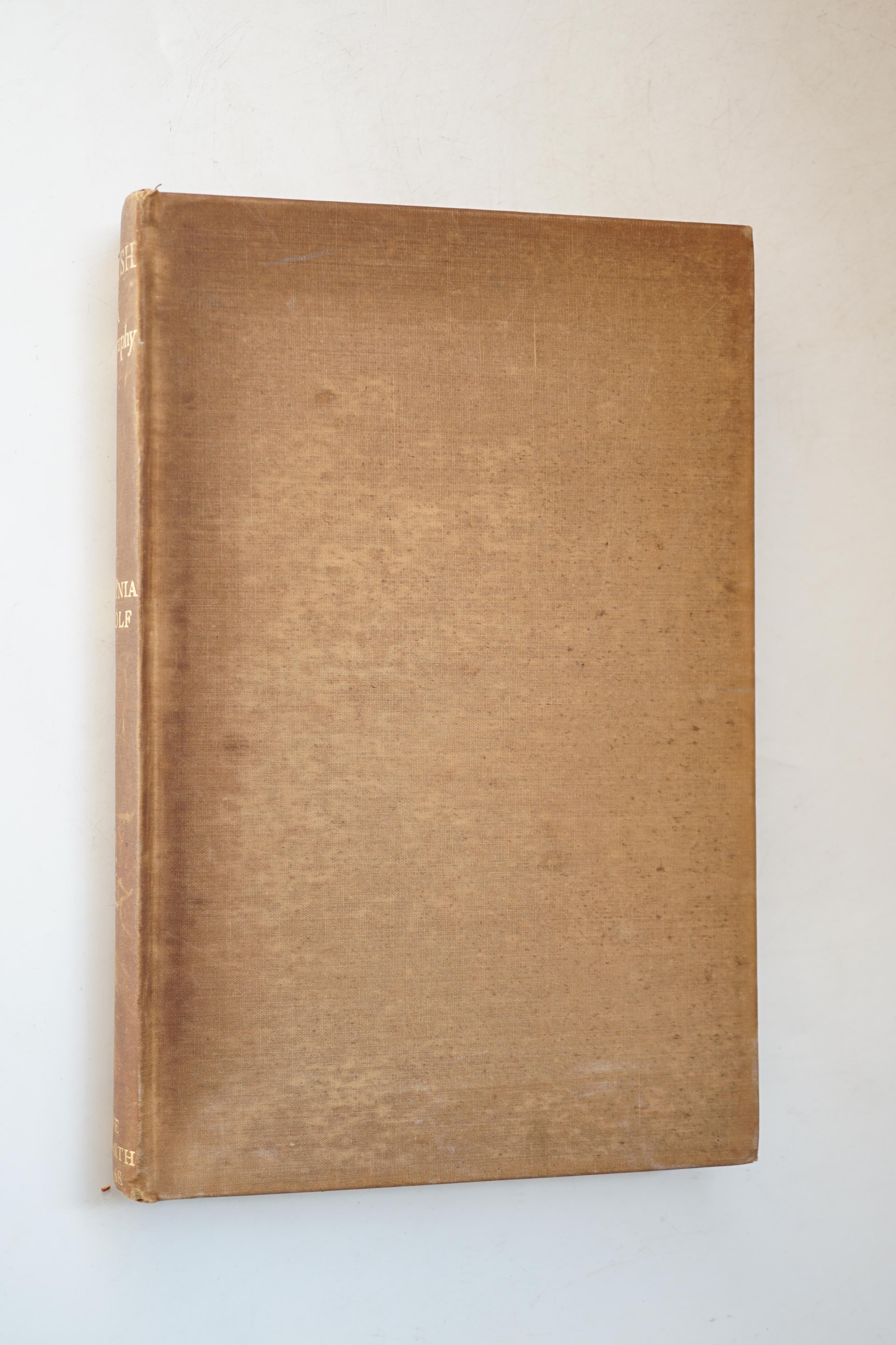 Woolf, Virginia - Flush A Biography, 8vo, cloth, Leonard and Virginia Woolf, Hogarth Press, London, 1933, PROVENANCE: Monks House, Rodmell, Lewes, East Sussex, the home of Virginia Woolf (from 1919-1941) and Leonard Wool